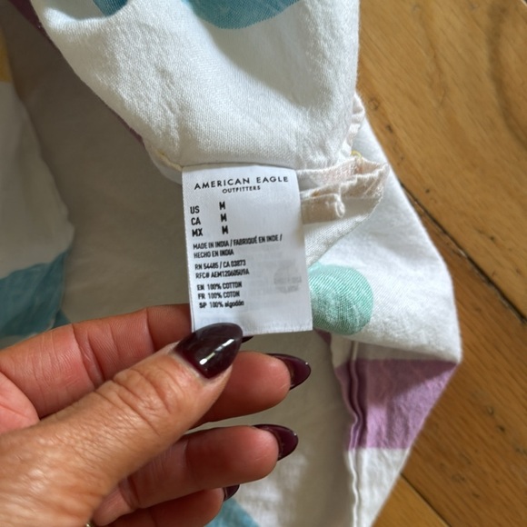 American Eagle | short sleeve | button down | 100 % cotton | striped shirt | M - Picture 4 of 5